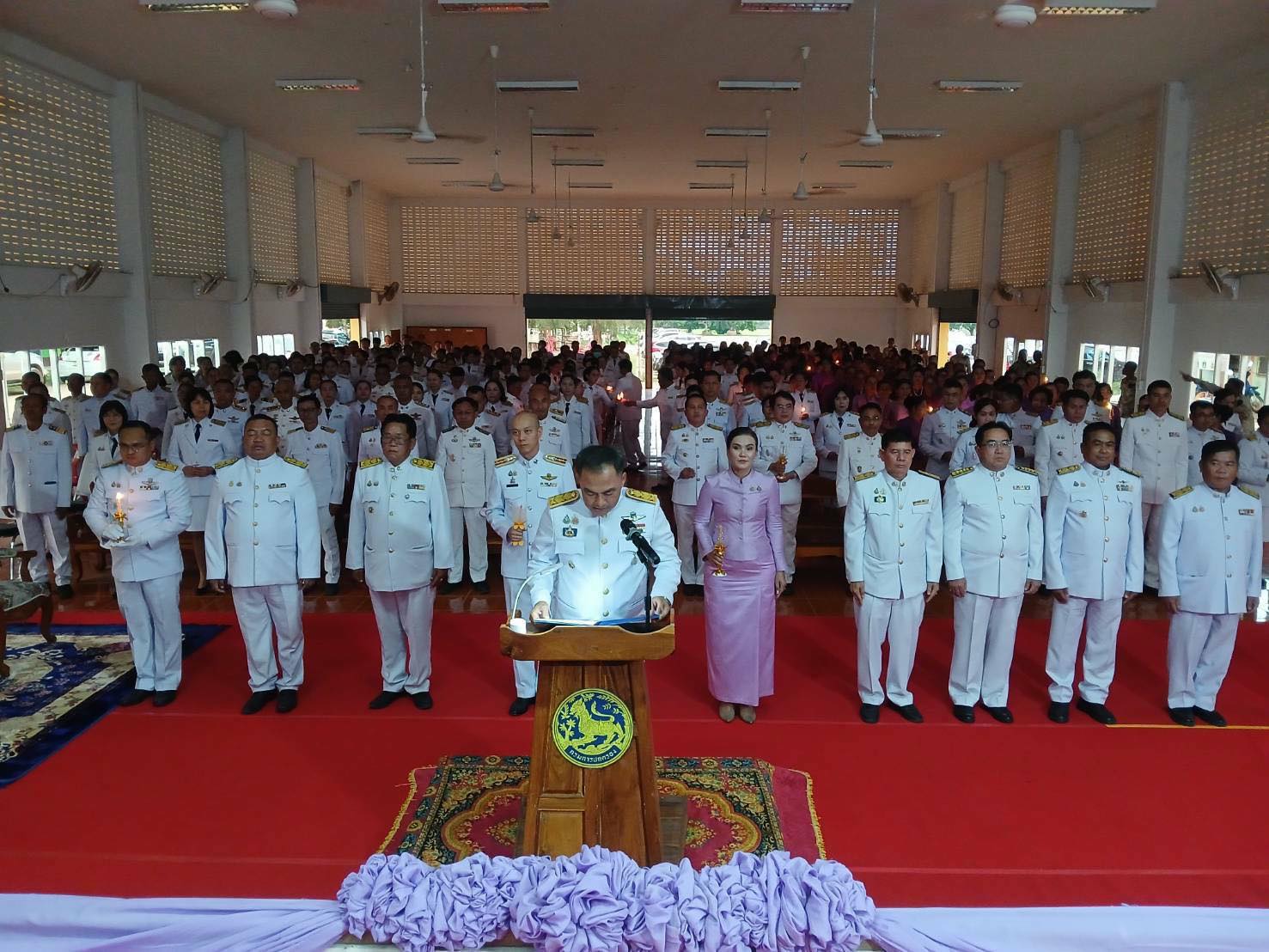 พิธีถวายเครื่องราชสักการะและวางพานพุ่มเงิน-พุ่มทอง และพิธีจุดเทียนถวายพระพรชัยมงคล เฉลิมพระเกียรติสมเด็จพระนางเจ้าฯ พระบรมราชินี เนื่องในโอกาสวันเฉลิมพระชนมพรรษา 3 มิถุนายน 2568